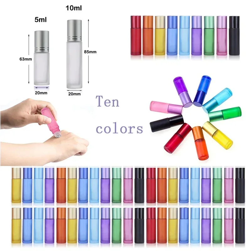 Perfume Fragrance House - 10/30/50Pcs 5-10ml Frosted Glass Roller Bottles
